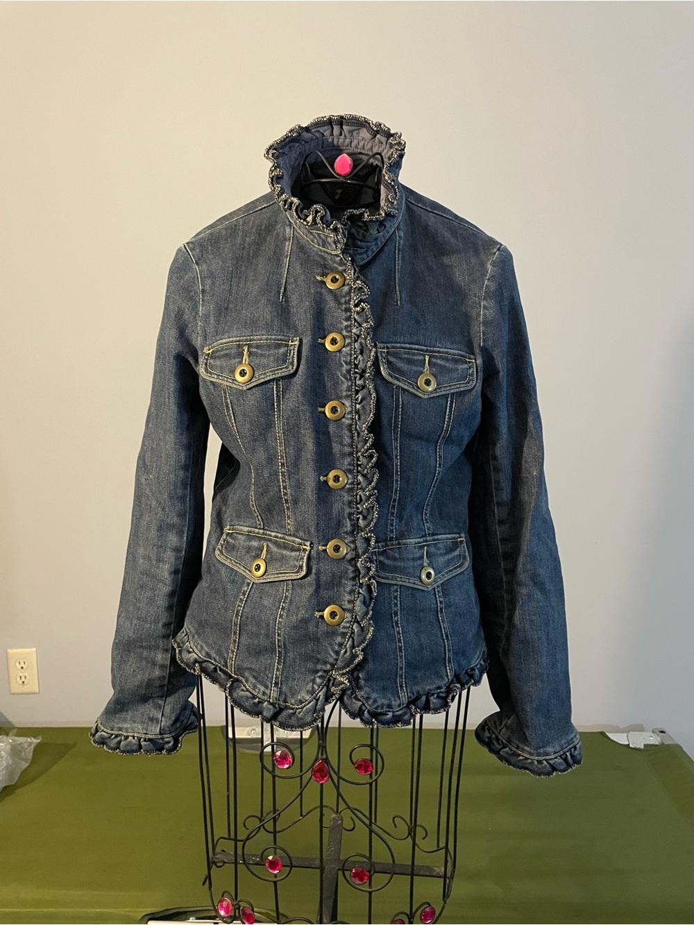 Vintage Louie ruffle denim jacket